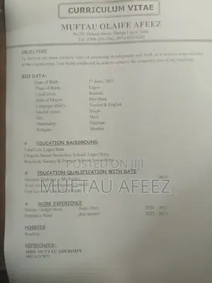Receptionist, Accountant, Waitress