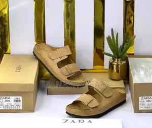 Zara Leather Suede Slipers