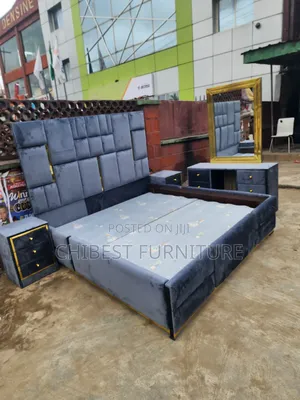 Quality 6by6 Complete Set of Upholstery Padded Bed Frame