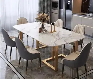 Luxury 6 Seater Marble Top Dining Set