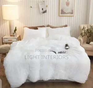 Fluffy Hairy Duvet With Cotton Bedsheet and Pillowcase
