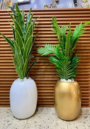 Egg Shaped Fiber Pot With Plant