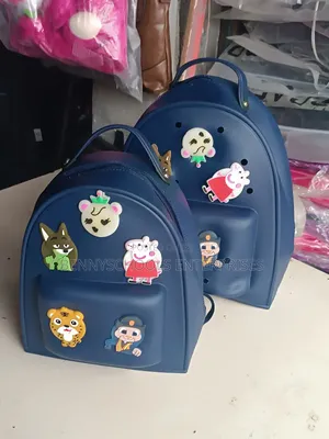 Set of 2 Fancy Rubber Backpack and School Bag