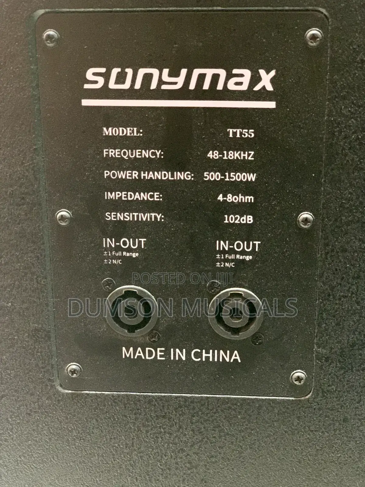 Sonymax Professional Full Range Speaker Tt55