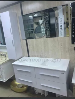 White Double Cabinet Basin Set