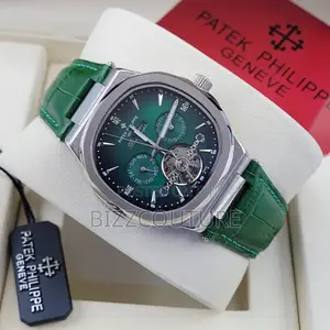 Original Patek Philippe Choronograph Green Leather Watch