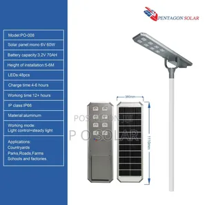 P O Pentagon 8eyes All in One Solar Street Light
