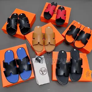 Original Hermes Leather Slipers