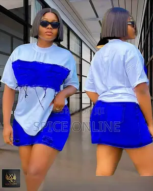 Five Star: 2pcs Denim Skirt and Polo