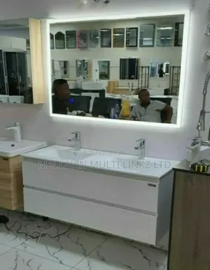 120cm Double Cabinet Basin With Full Long Led Mirrors