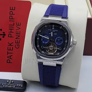Original Patek Philippe Chronograph Blue Rubber Strap Watch