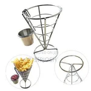 Stainless Steel Chips Basket With Sauce Bowl