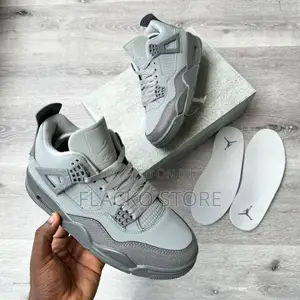 Original Air Jordan 4 Retro Paris Olympic Grey Sneakers