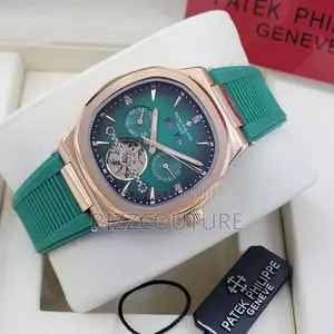 Original Patek Philippe Chronograph Green Rubber Strap Watch
