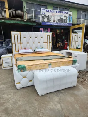 6/6 Standard Padded Bedframe White