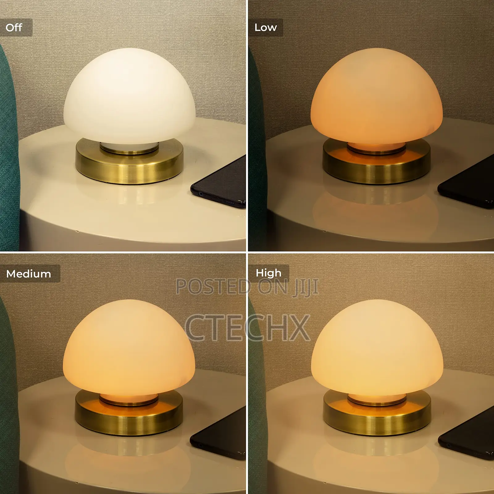 Opal Dome Table Lamp With Touch Activated Base