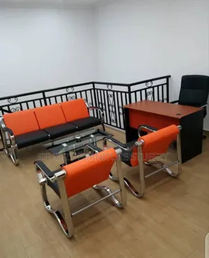 Italian Orange and Black Sofa Chairs