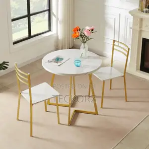 Gold Plated Stainless Steel 2 Seater Dinning Table Set