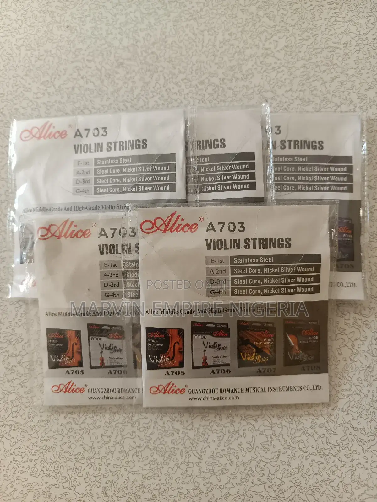 Alice 5 Sets Violin Strings A703