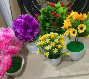 Artificial Flower Pot With Flowers For Home Decoration