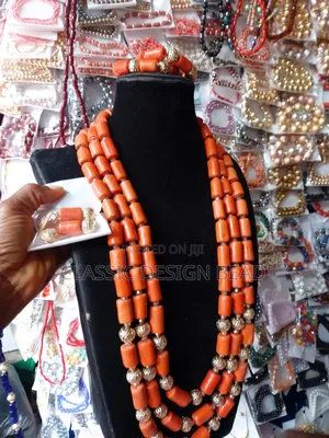 Coral Beaded Necklace 3 Layers