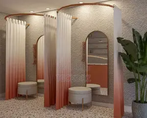 Complete Boutique Changing Room With Mirror Ottoman