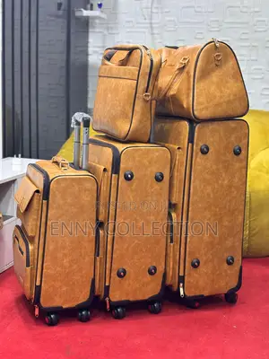 Set of 5 Genuine Leather Luggage Box