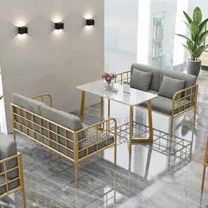 Luxury Golden Restaurant Table Chair Set