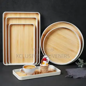 3 Tier Bamboo Tea Set Tray Round/Rectangle Household Tray