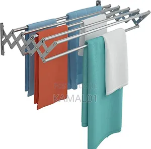 60cm Extendible Folding Wall Mounted Cloth Airer 5 Hanging