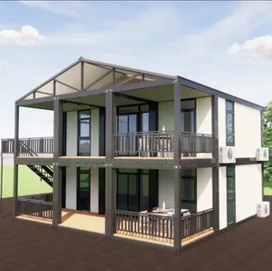 Outdoor Terrace,Steel Roof,Modern Prefab Portacabin Building