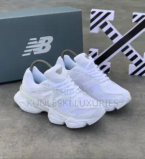 Original New Balance 9060 Triple White Sneakers