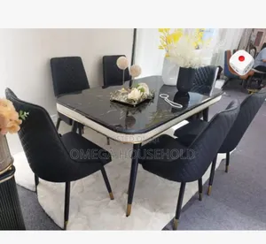 Executive 6 Seater Marble Dining Table Set.