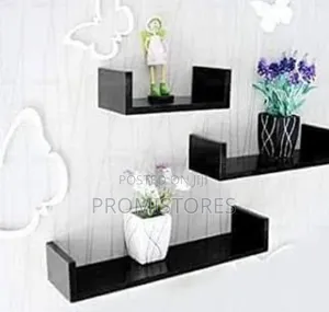 3step Handicraft Engineered Wood U Shape Shelf Wooden Decor