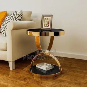 AJH Iron, Metal Glass Coffee/Bedside Table Multifunctional