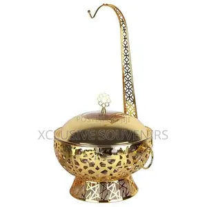 Stainless Steel Gold and Brown Chaffing Dishes