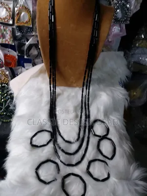 Black 3 Layers Beaded Necklace for Classic Men