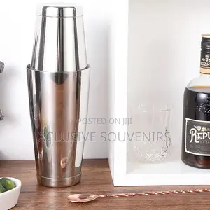 Polished Silver Double-Bottom Boston Cocktail Shaker
