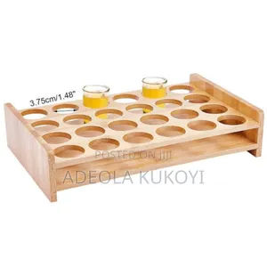 24 Holes Bamboo Tequila Shot Rack- 10pcs