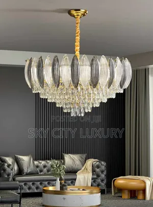 Nordic Luxury Gold Led Crystal Chandelier Light