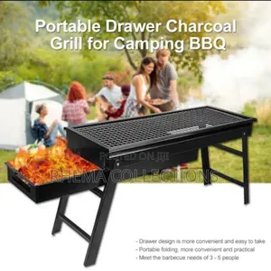 Charcoal Indoor/Outdoor Barbeque Grill With Drawer