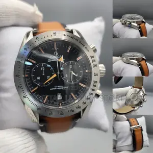 Omega Speed Mater Quality Luxury Genuine Leather Wristwatch