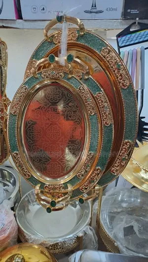Golden Plated Tray for Homes/ Restaurants/ Food Vendors/ Bar