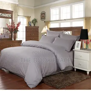 Gray Stripe Cotton Bedsheet With Pillow Case