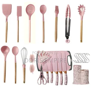 25pcs Marble Silicone Spoon Set With Measuring Spoons.