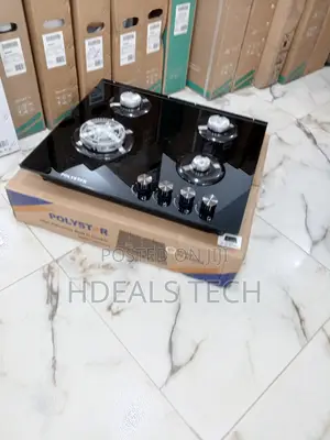 Polystar 4 Burner Gas Hob With Glass Cooktop With Auto 