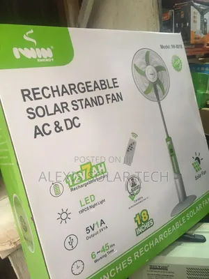 Rechargeable Solar Standing Fan