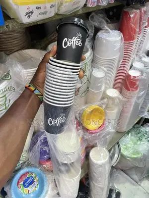 50 Pieces Disposable Coffee Cups With Cover