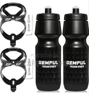 GEMFUL Bike Water Bottle With Cage (2 Bottles With 2 Holders