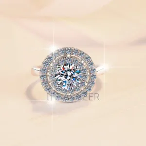 Mossanite Diamond Stone Sterling Silver Proposal Ring 0016